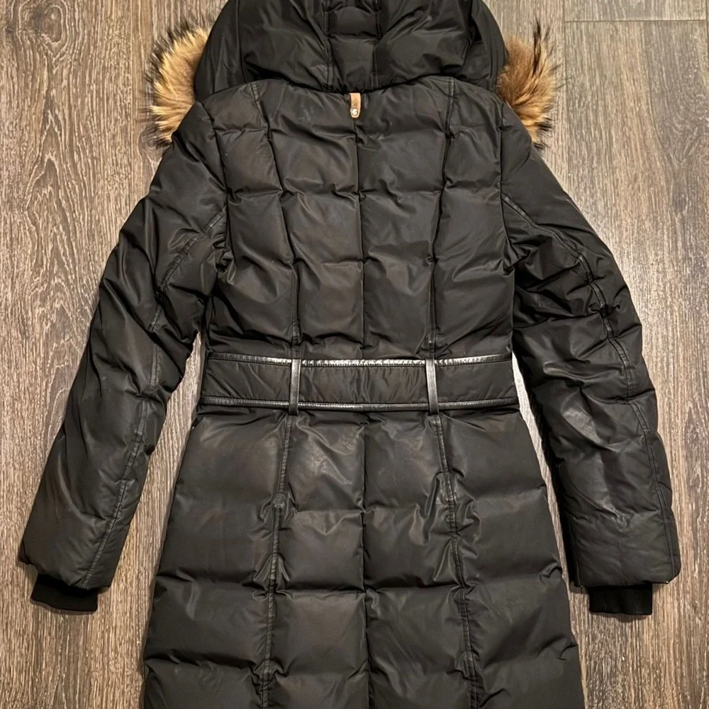 Mackage Black Puffer Coat with Tan REAL-Fur Trim - Picture 4 of 8